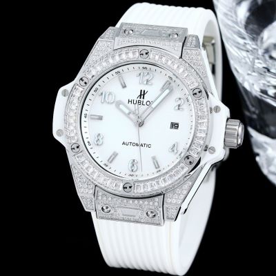 Hublot Geneve Big Bang Fake stainless steel and White Gold Diamond Diameter 43mm watch